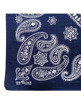 Vintage Fast Color Bandana Hanky 1950's Elephant Trunk Up 22x19 Navy Blue